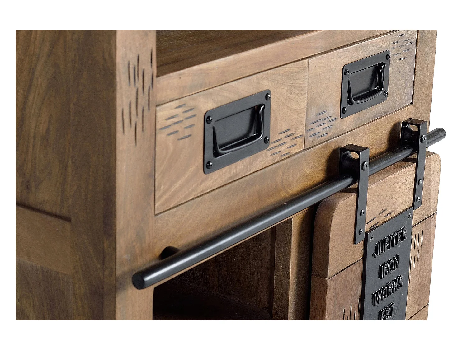 Buffet en bois de manguier et métal