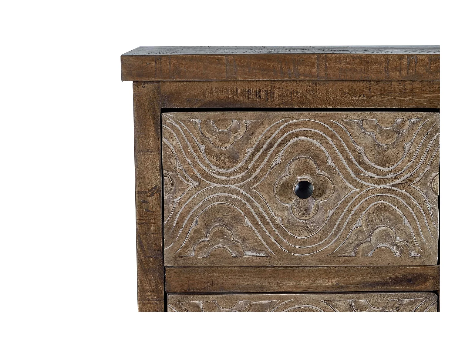 Komoda z postarzanego brązowego drewna mango