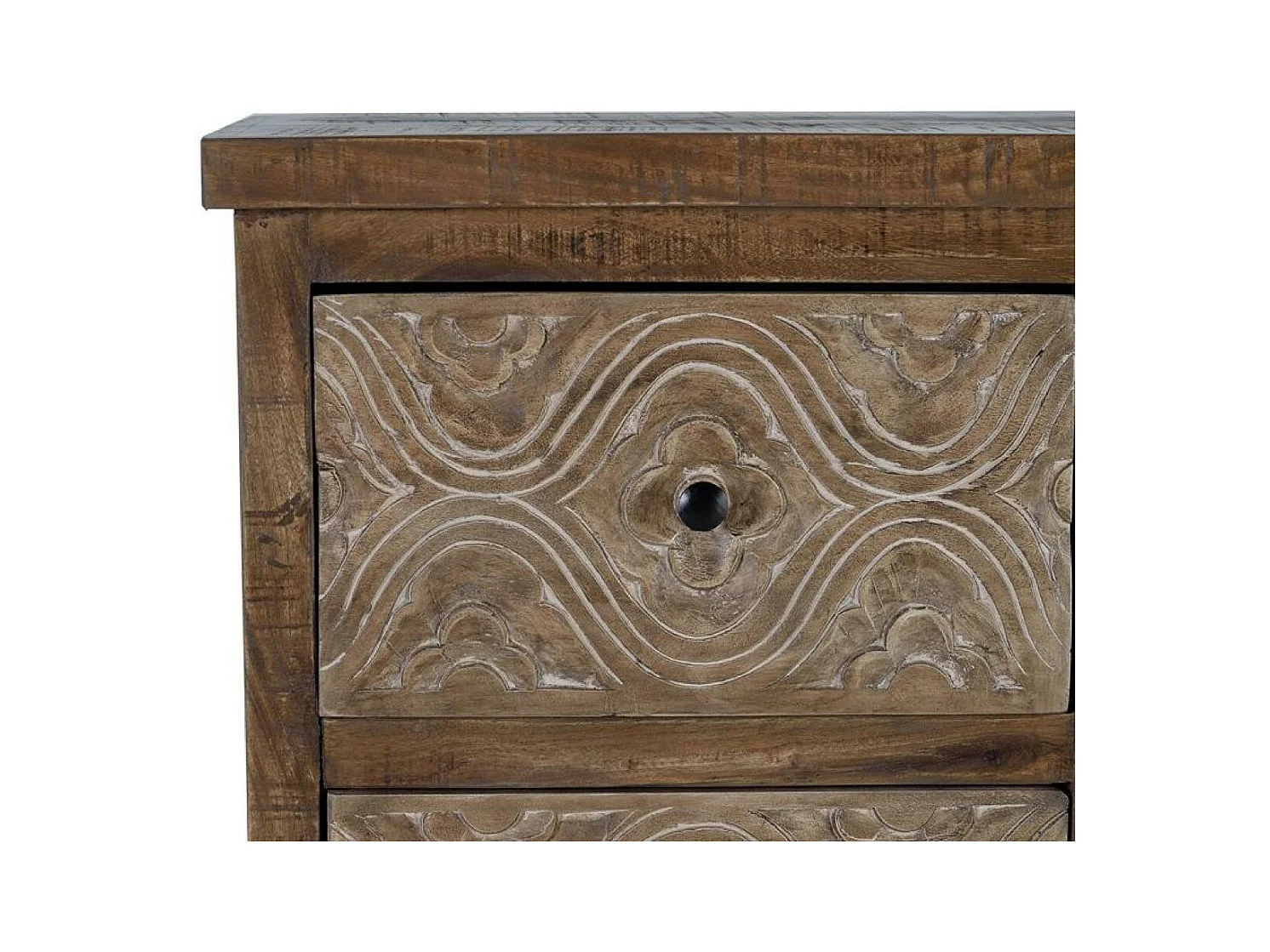 Komoda z postarzanego brązowego drewna mango