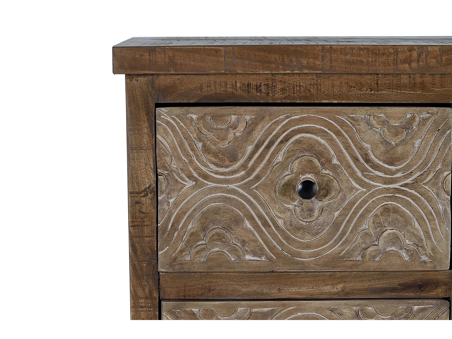 Buffet en bois manguier marron vieilli