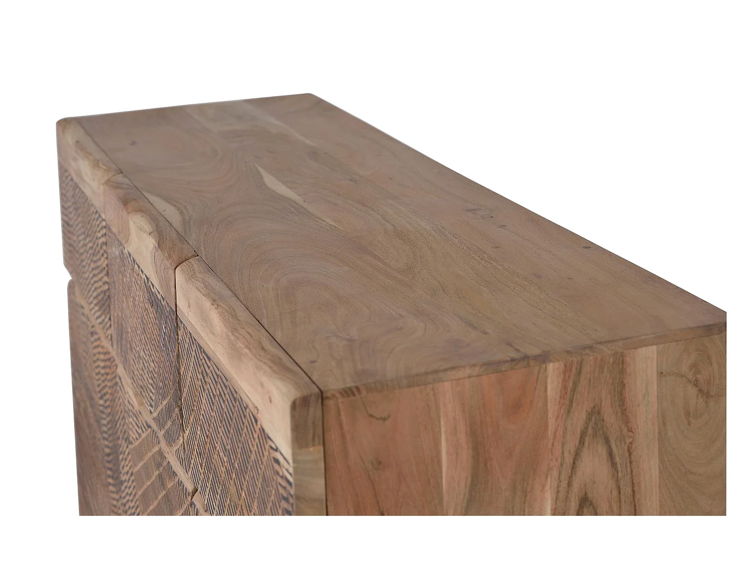 Buffet en bois d'acacia et lattes en métal de couleur naturelle