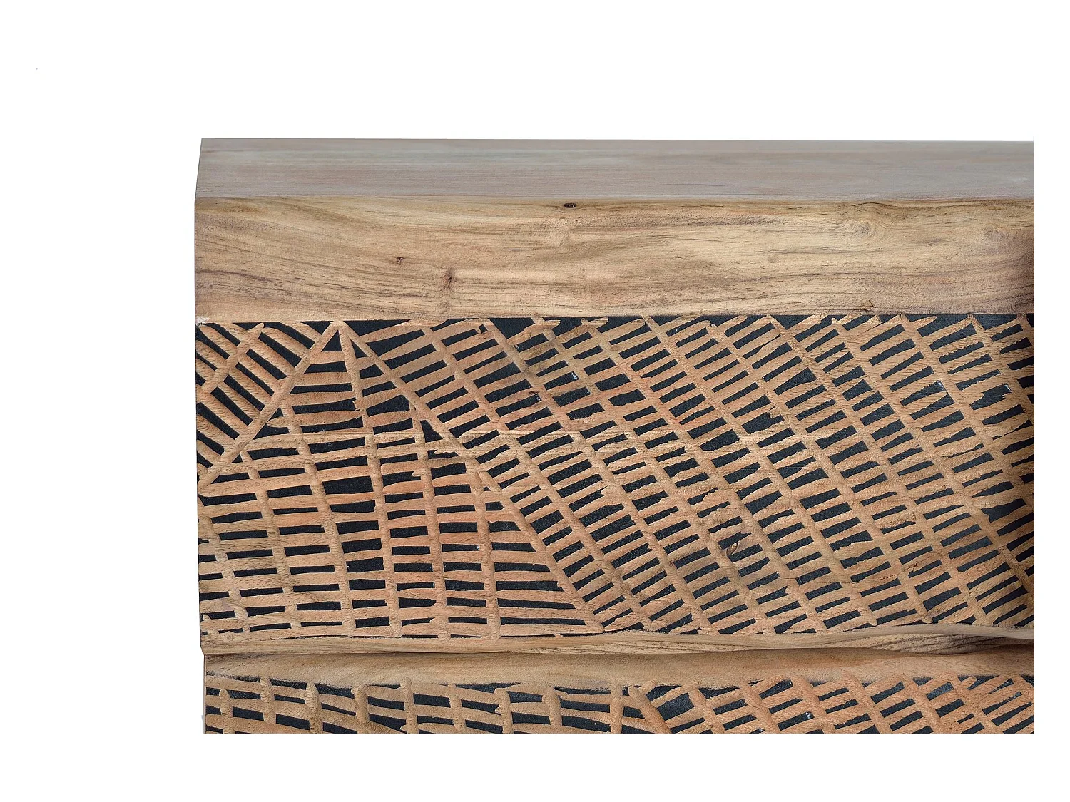 Buffet en bois d'acacia et lattes en métal de couleur naturelle