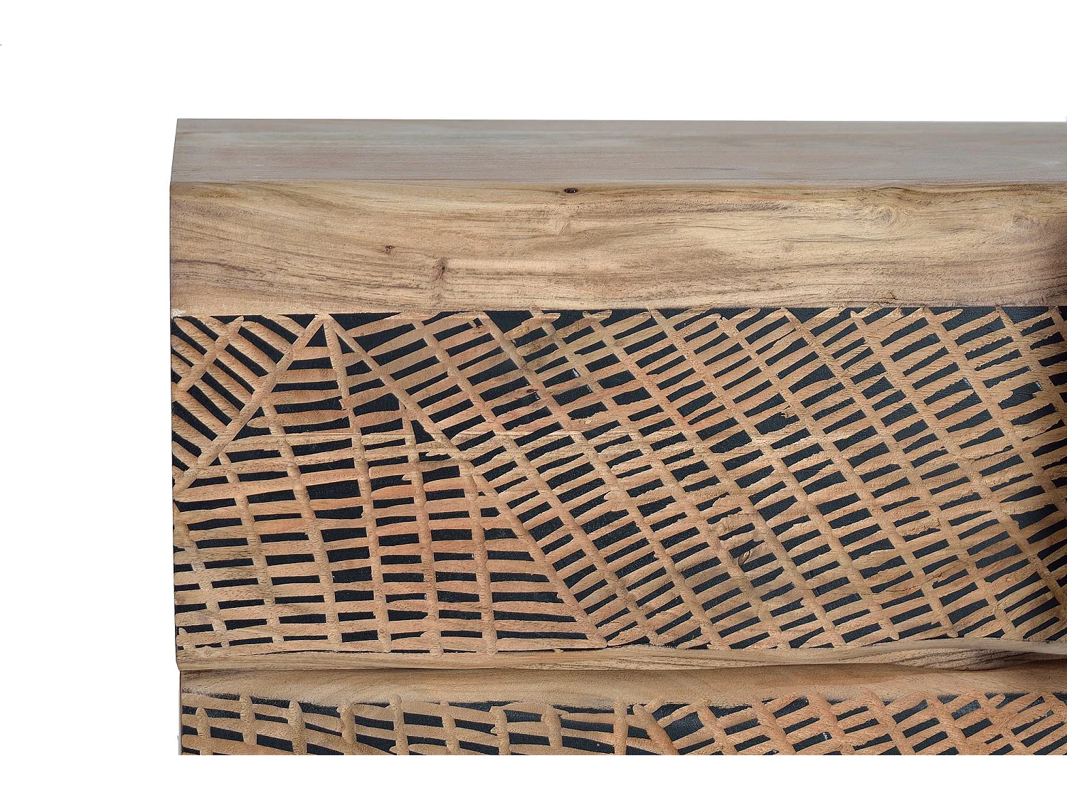 Buffet en bois d'acacia et lattes en métal de couleur naturelle