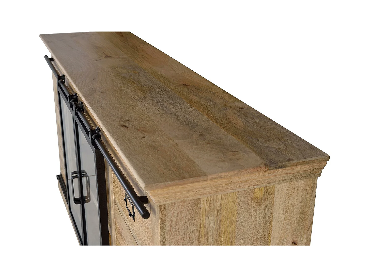 Sideboard aus Mangoholz und Schwarz