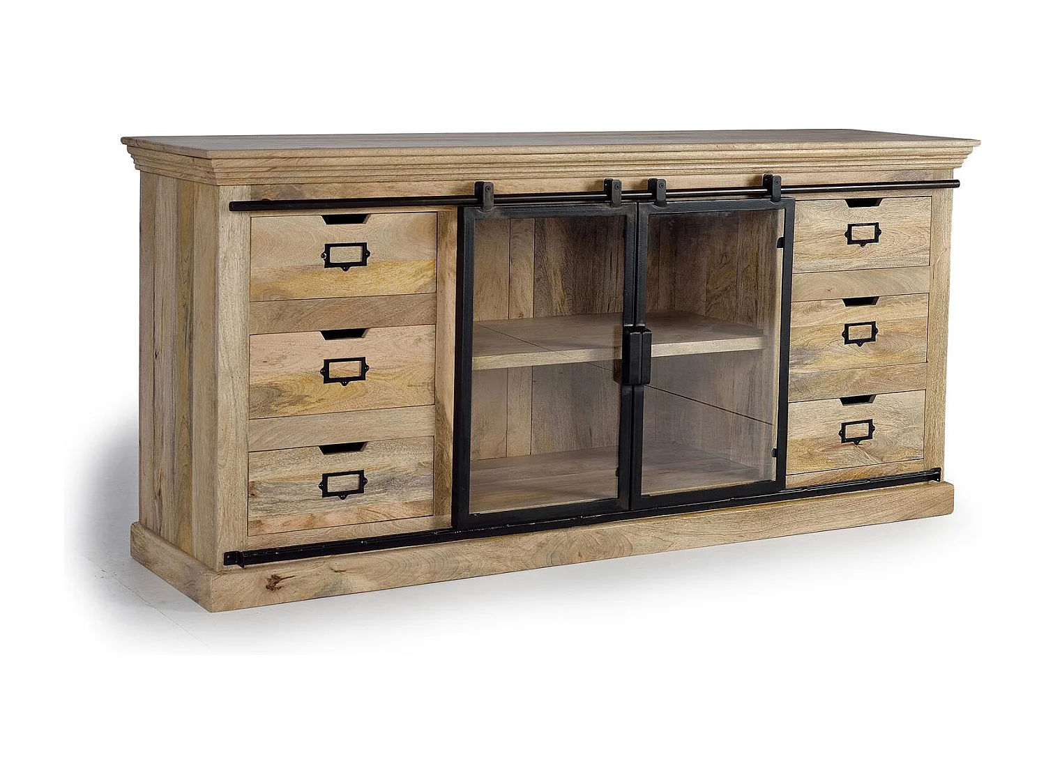 Buffet en bois manguier et noir