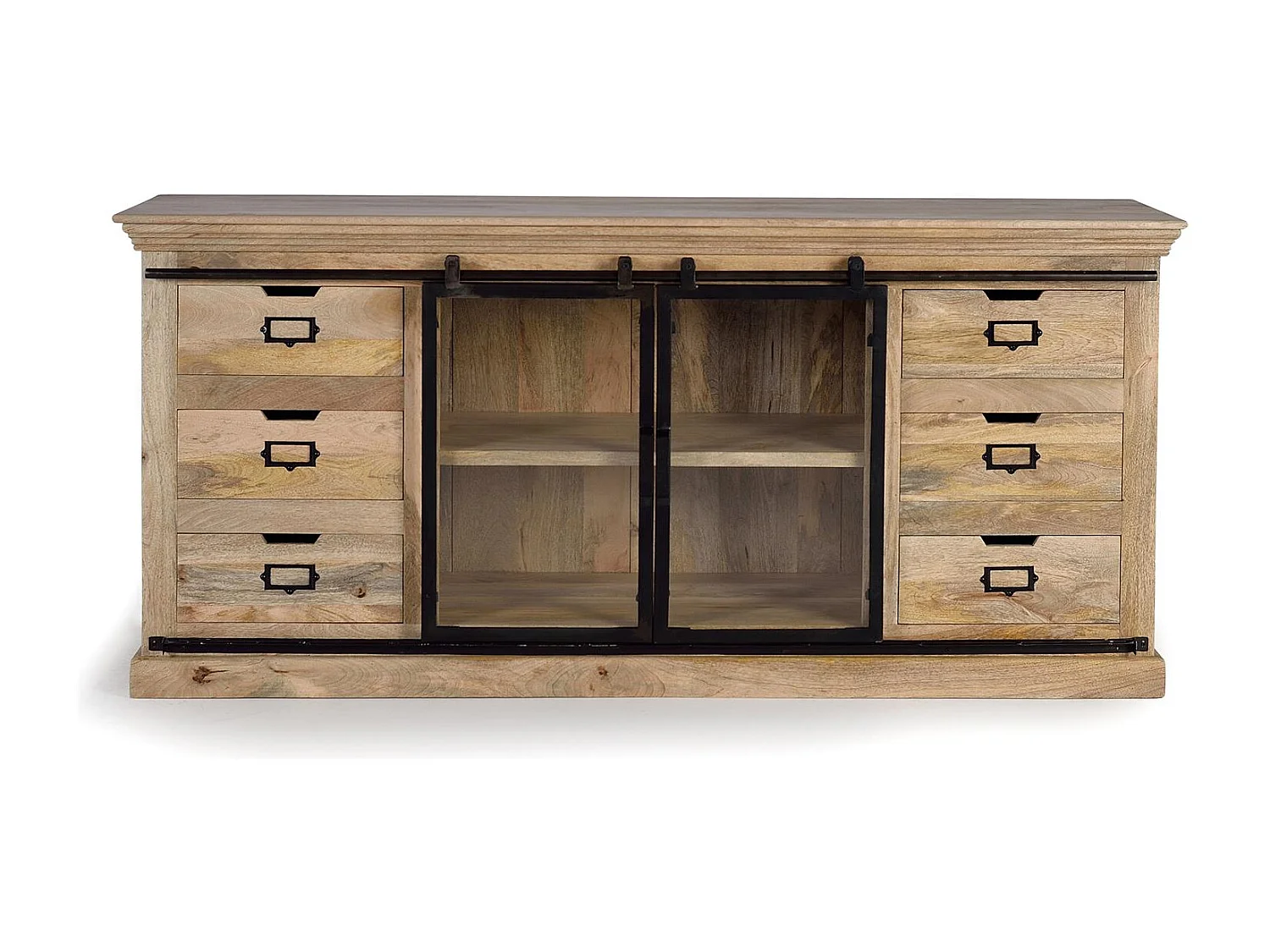 Buffet en bois manguier et noir