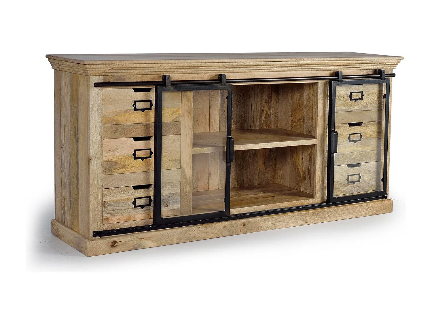 Buffet en bois manguier et noir