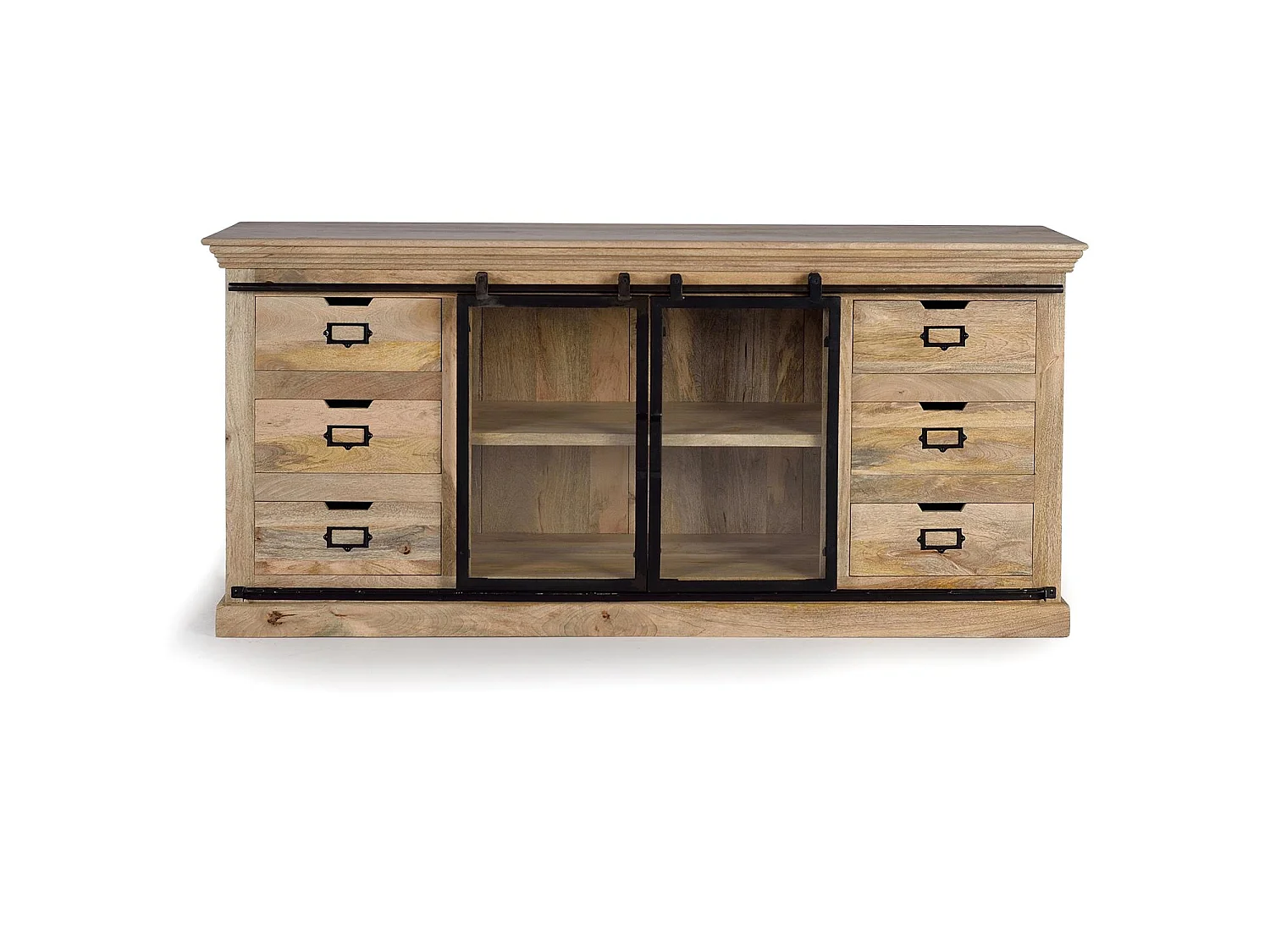 Sideboard aus Mangoholz Schwarz