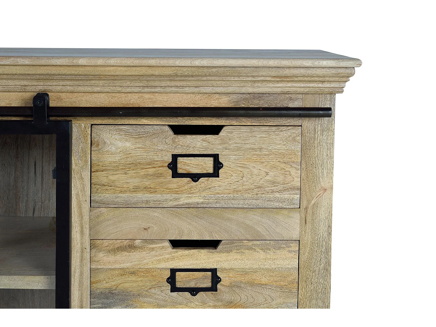 Sideboard aus Mangoholz Schwarz