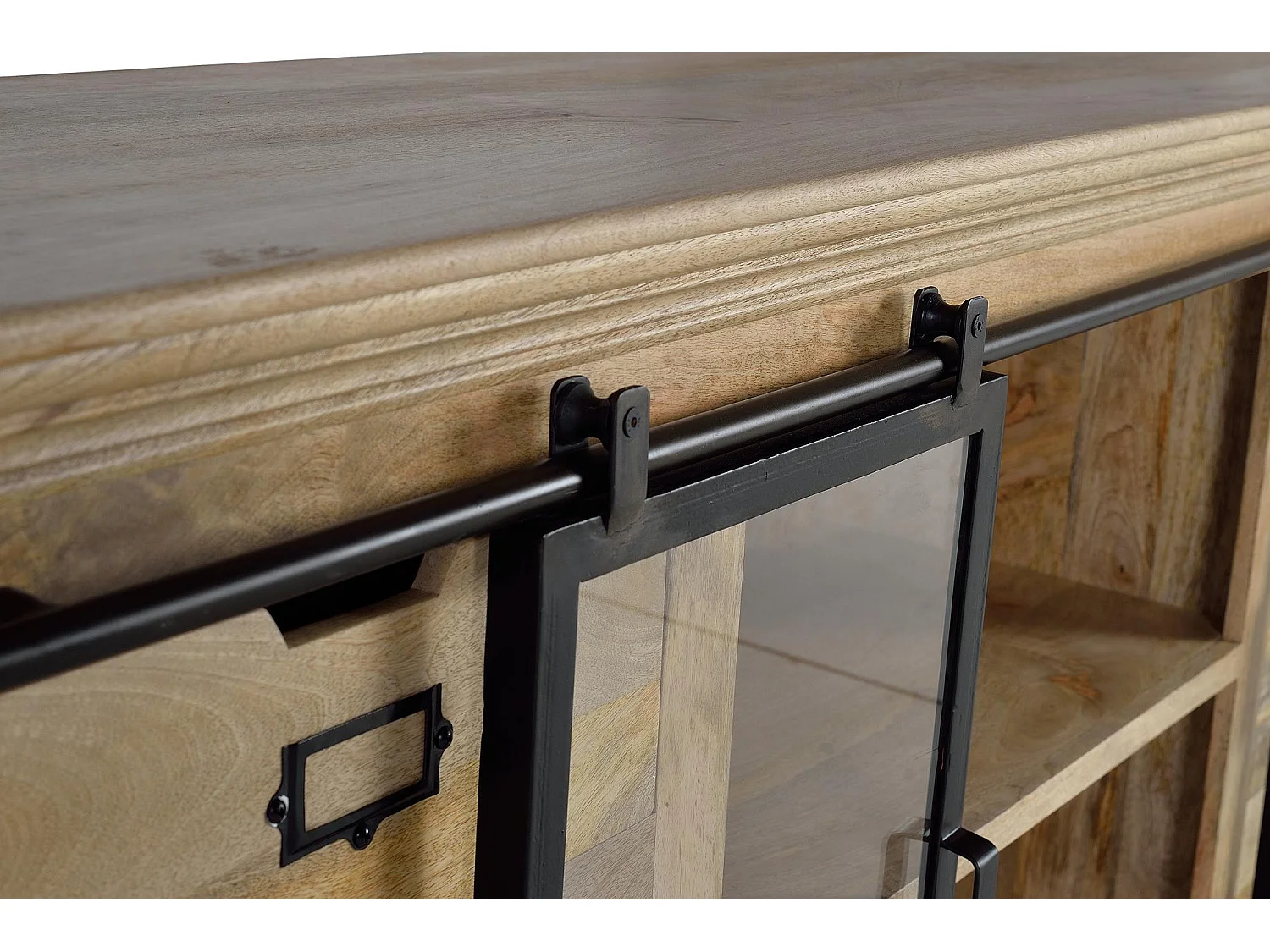 Sideboard aus Mangoholz Schwarz