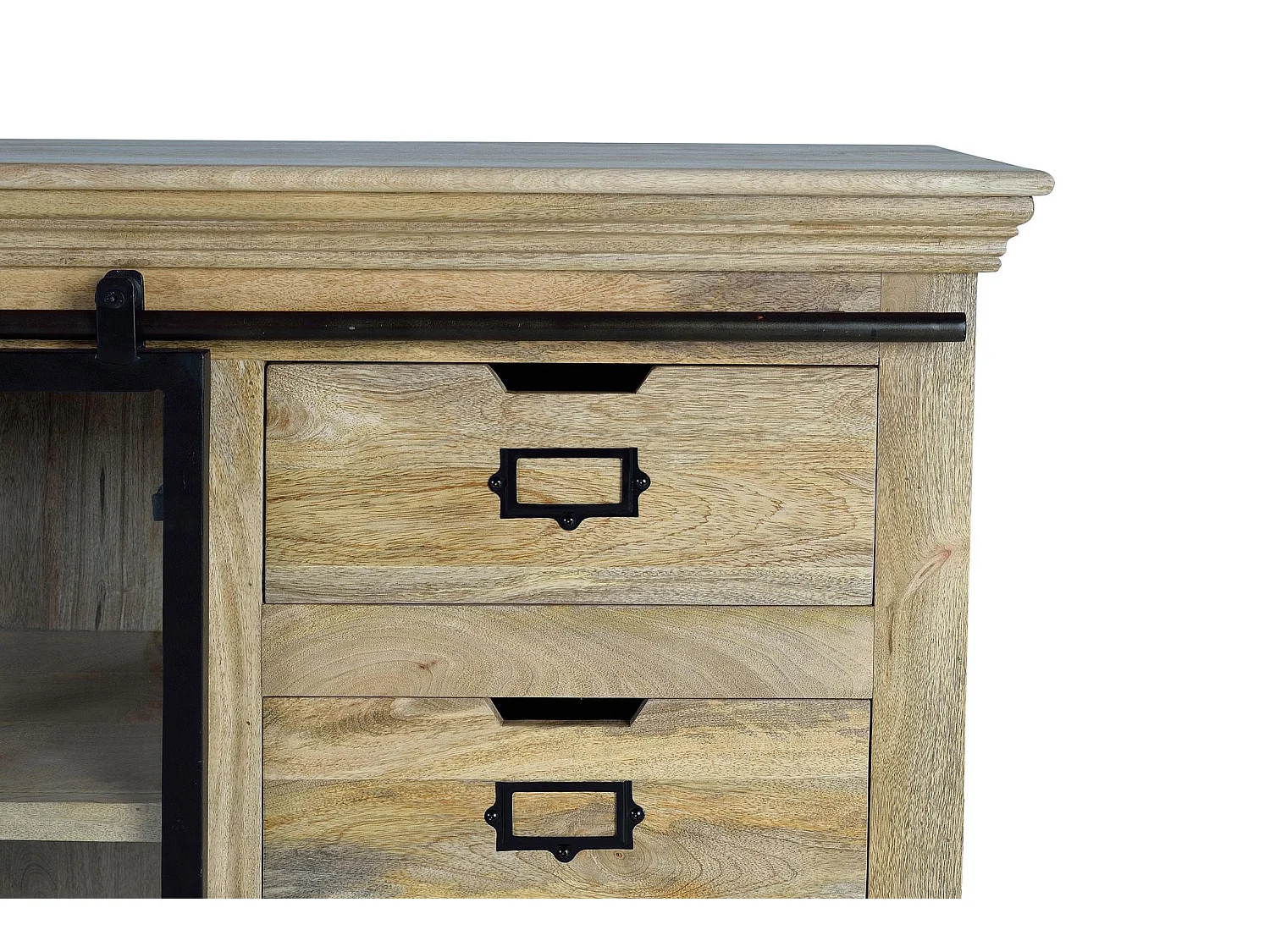 Buffet en bois de manguier de style industriel moderne - 86 x 180 x 45