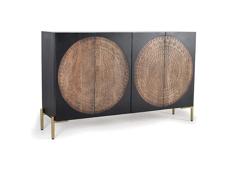 Sideboard aus Mangoholz und Metall