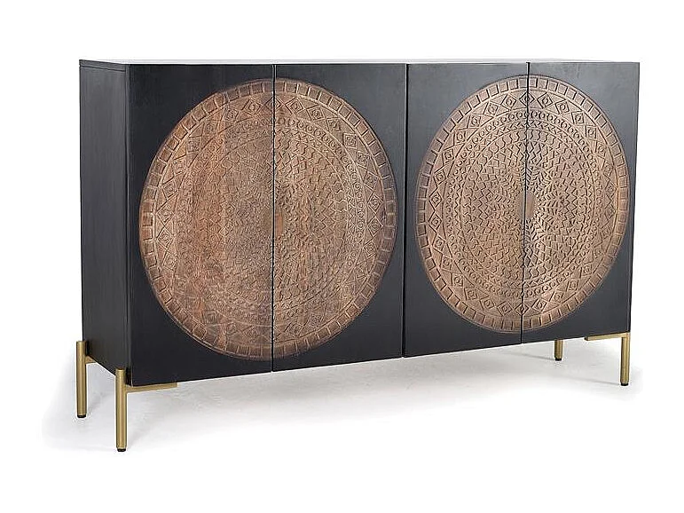 Sideboard aus Mangoholz und Metall