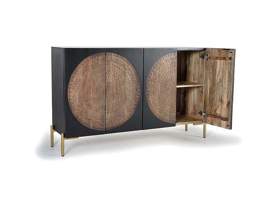 Buffet bois manguier et métal