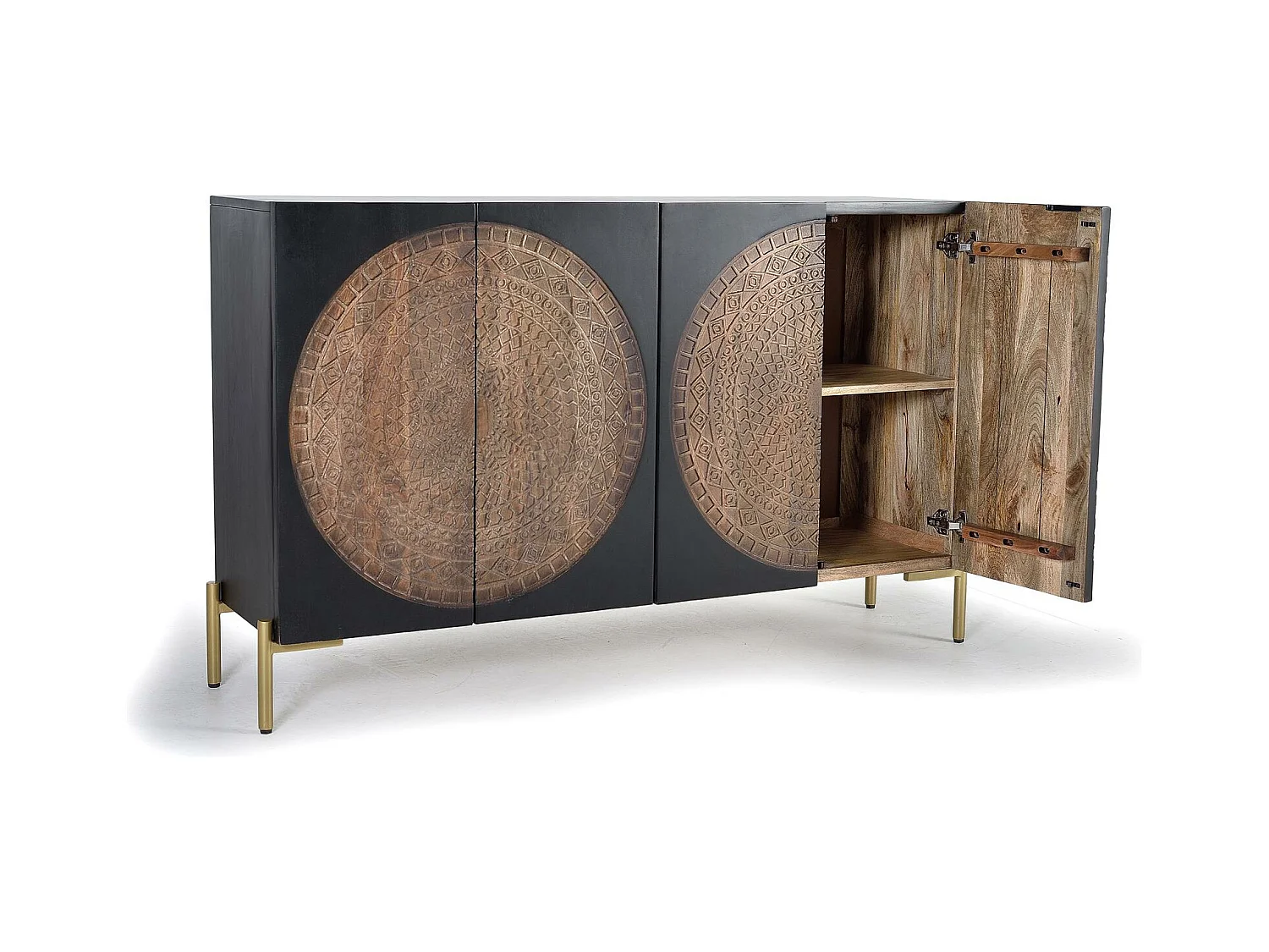 Buffet bois manguier et métal