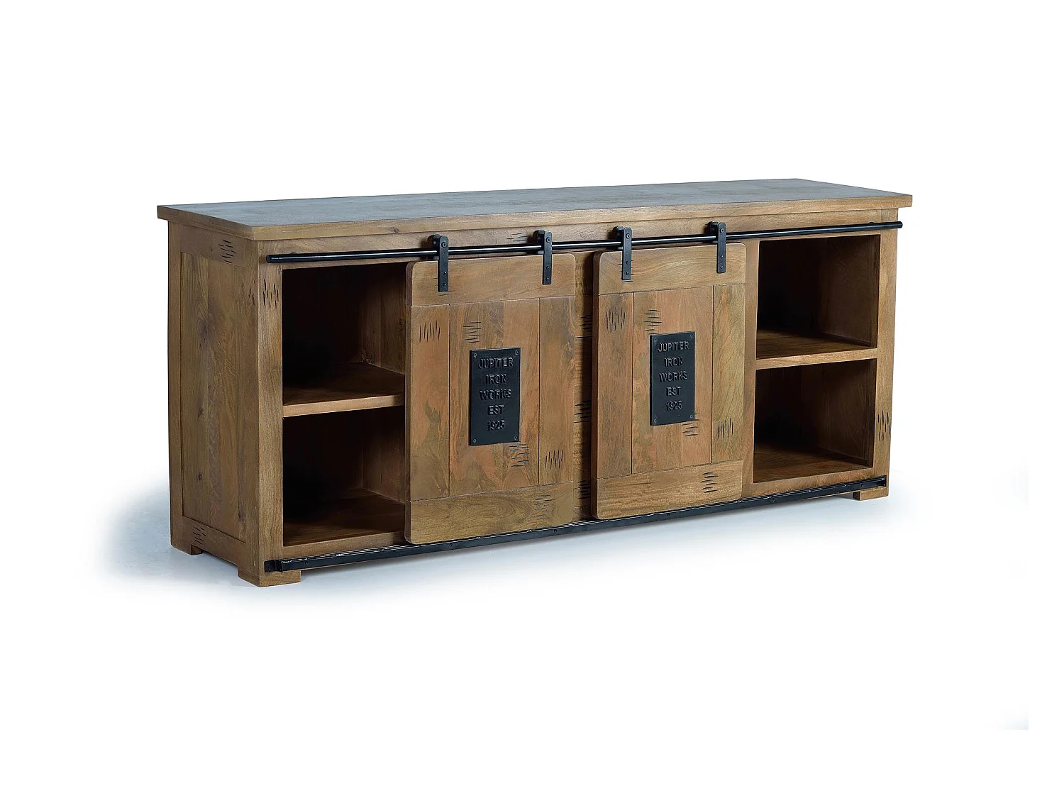 Sideboard aus Mangoholz und Schwarz
