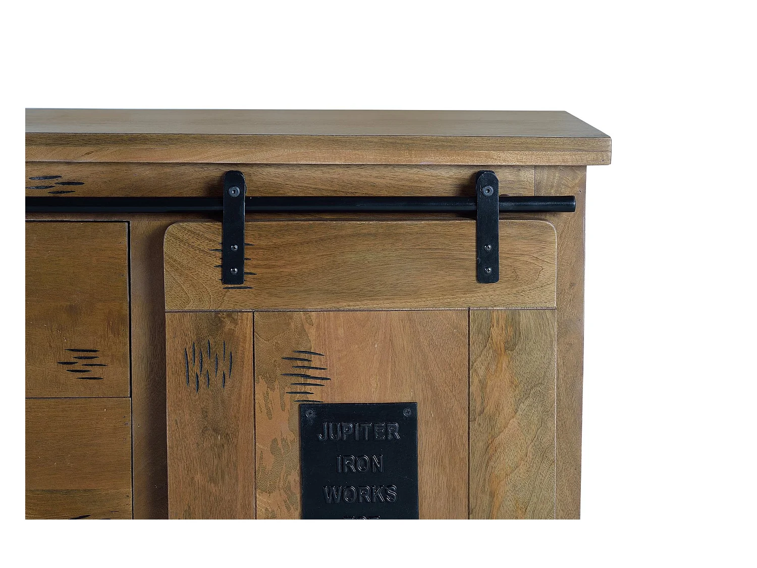Sideboard aus Mangoholz und Schwarz