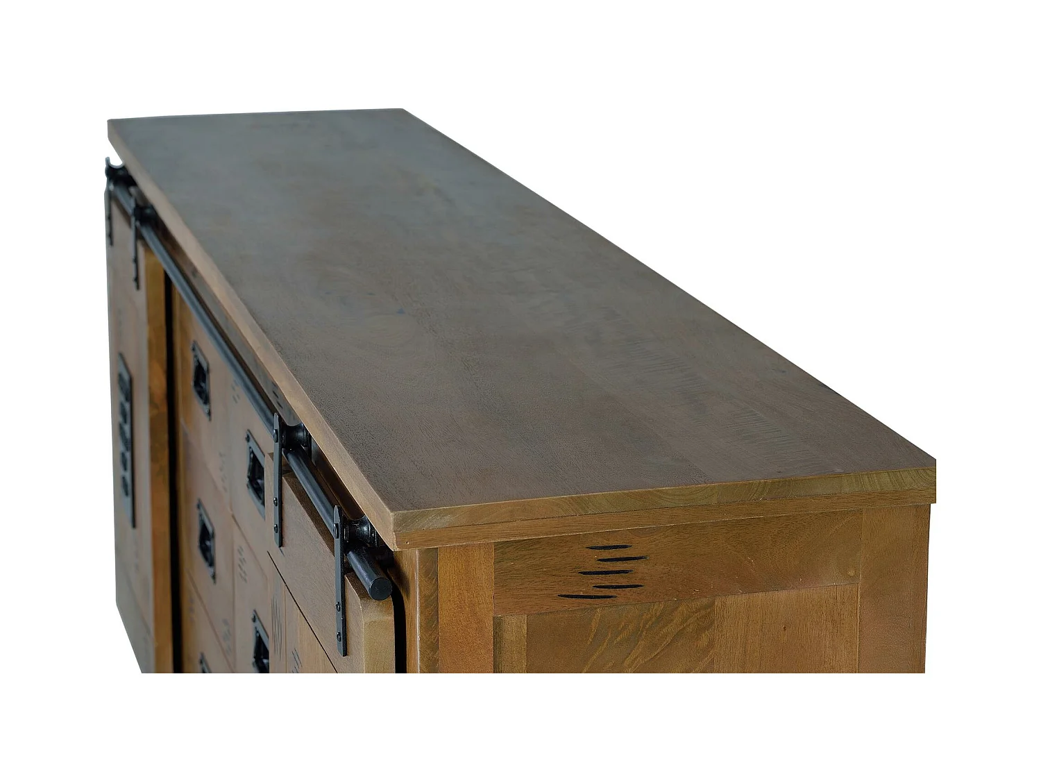 Sideboard aus Mangoholz und Schwarz