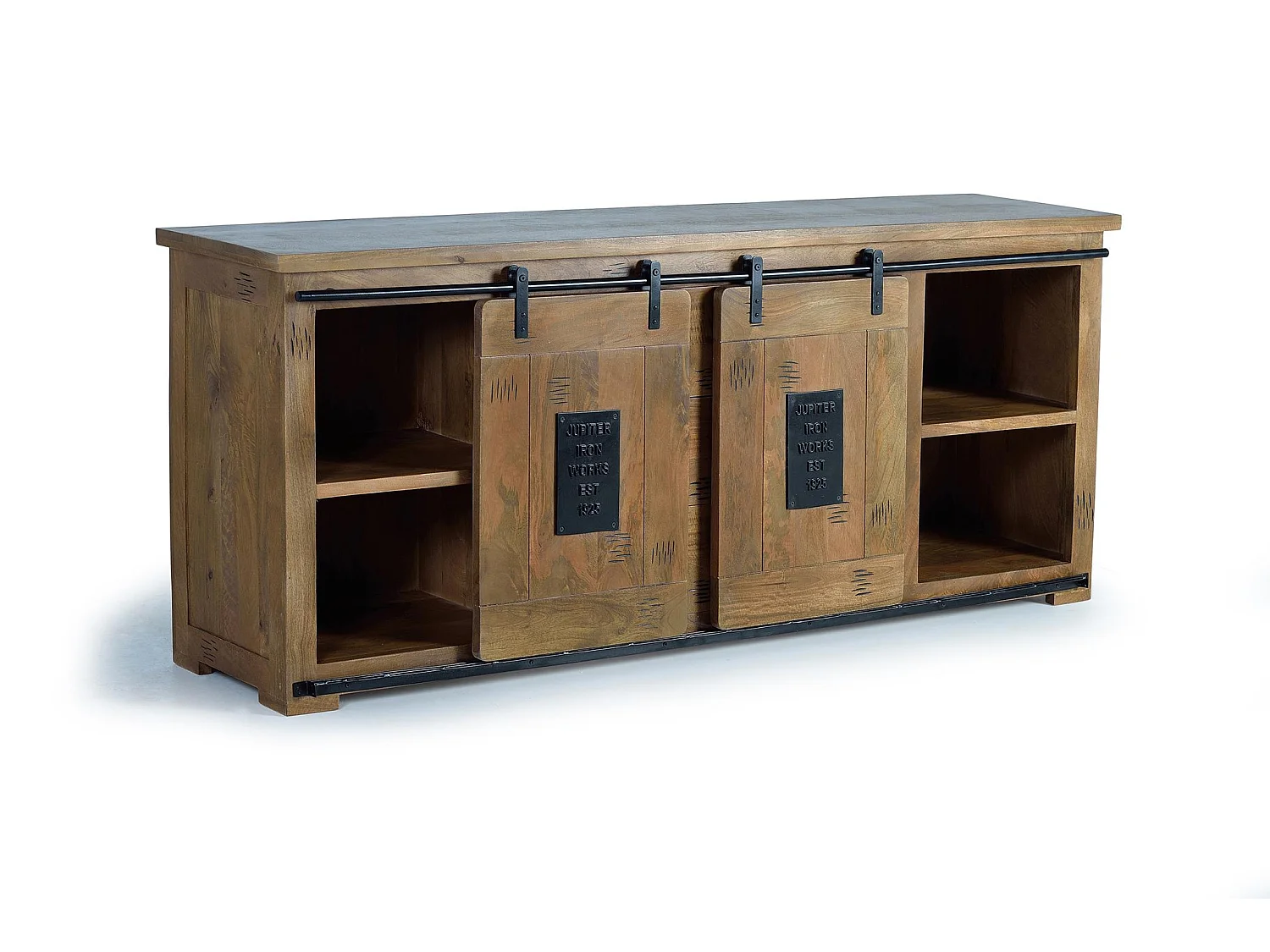 Buffet en bois de manguier, style industriel - 80 x 190 x 45