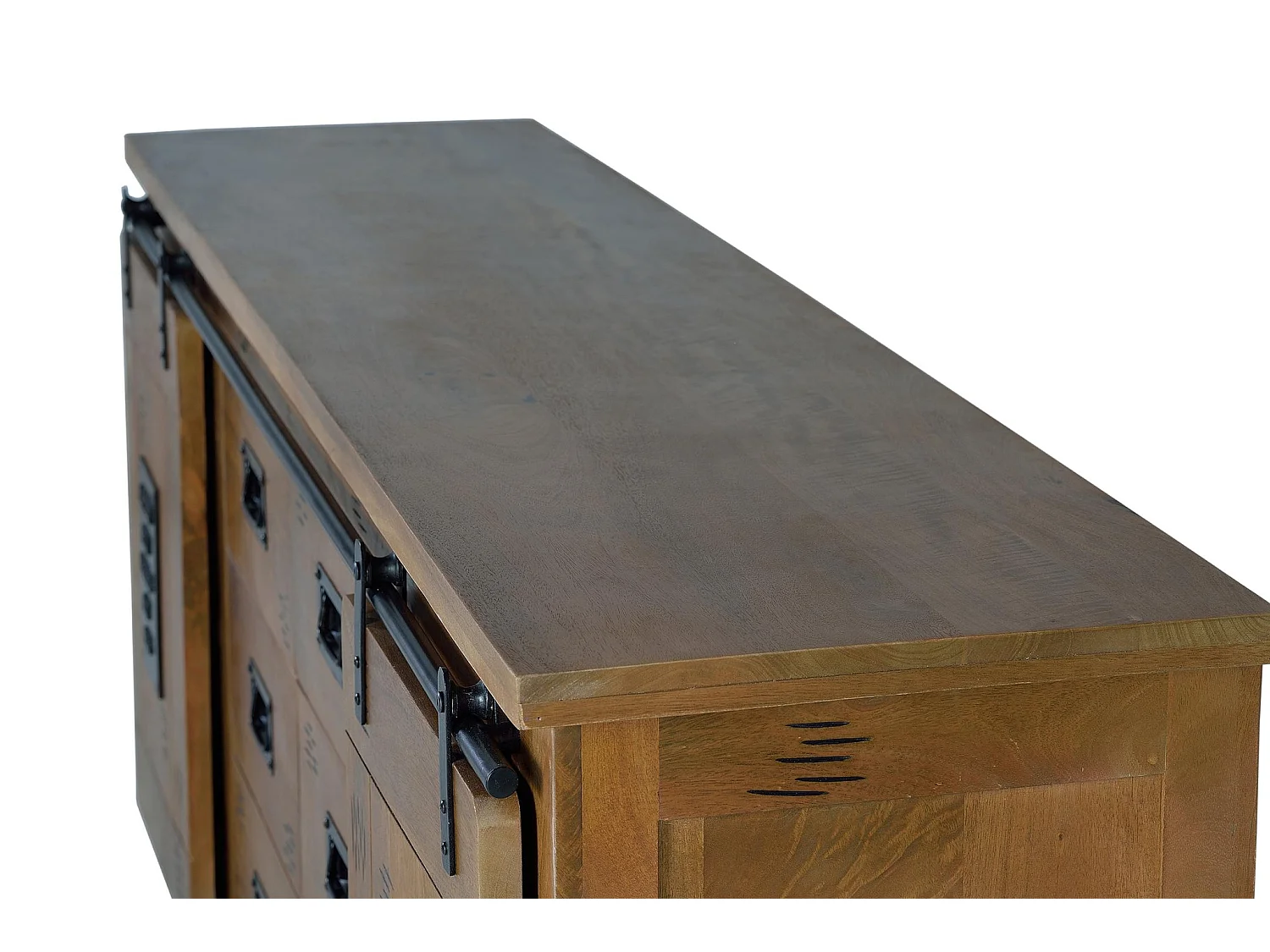 Buffet en bois de manguier, style industriel - 80 x 190 x 45