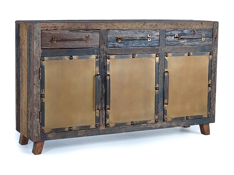 Buffet en bois récupéré et métal