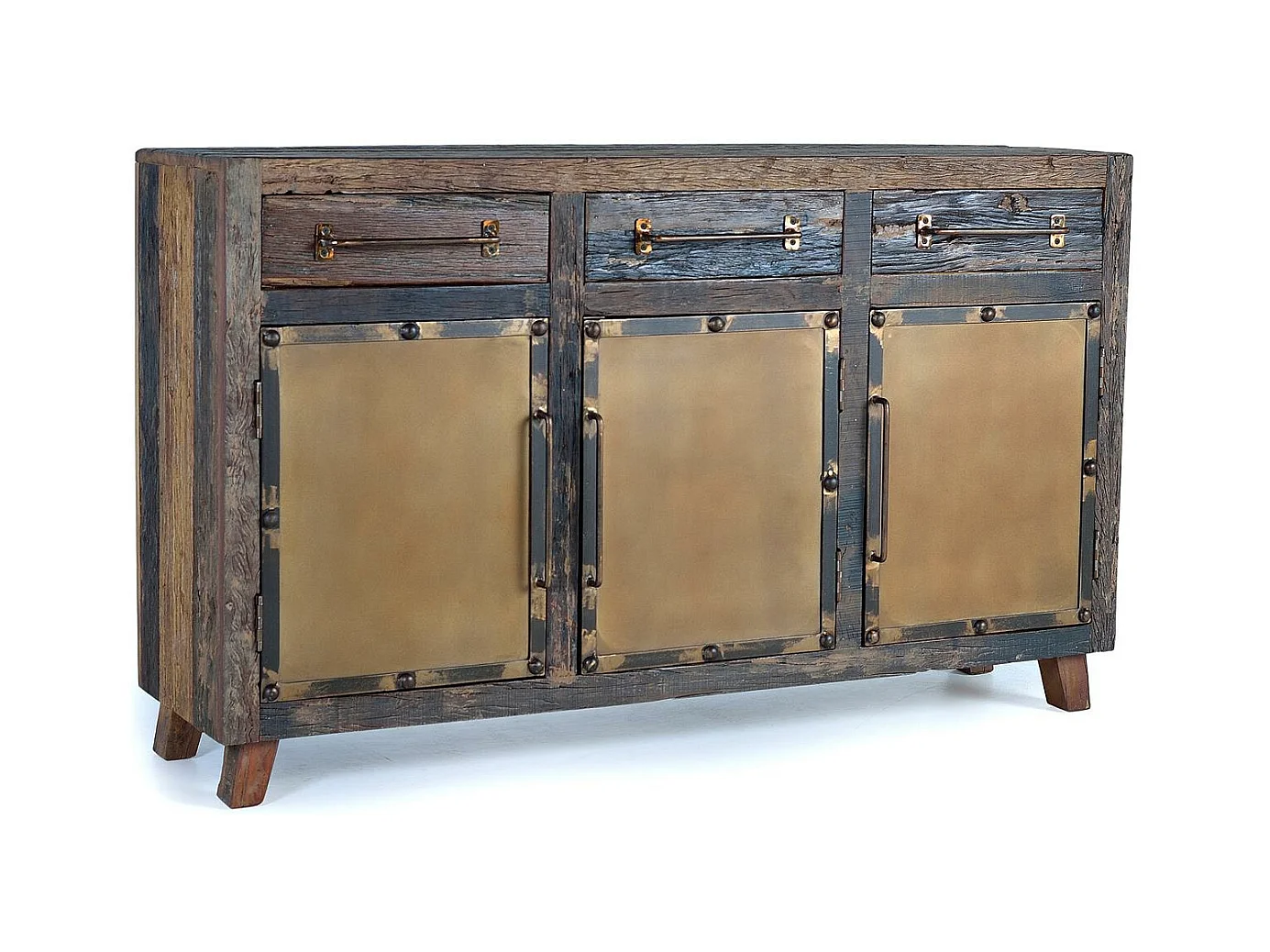 Buffet en bois récupéré et métal