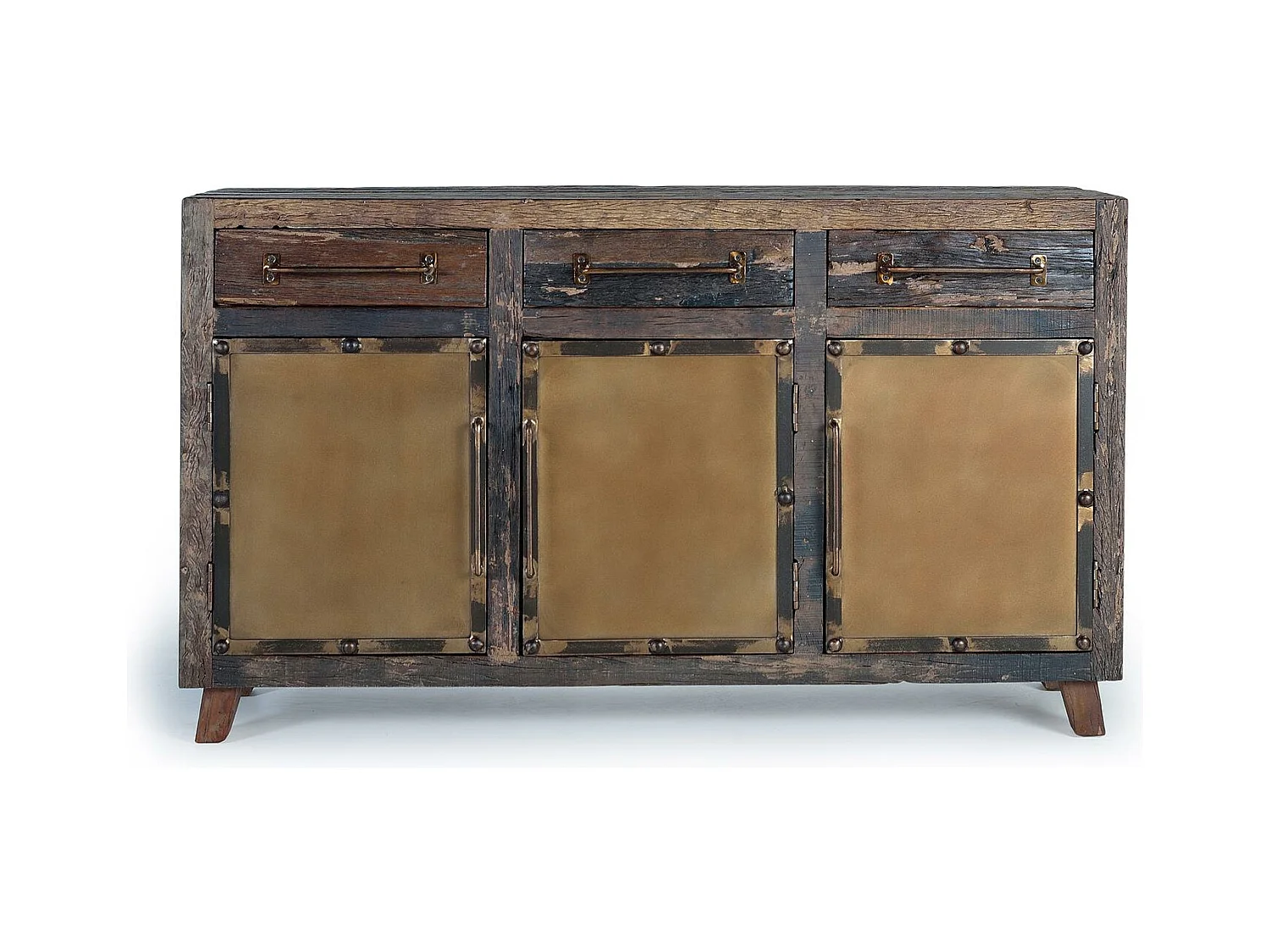 Buffet en bois récupéré et métal