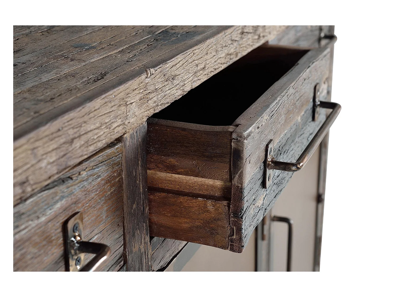 Buffet en bois récupéré et métal