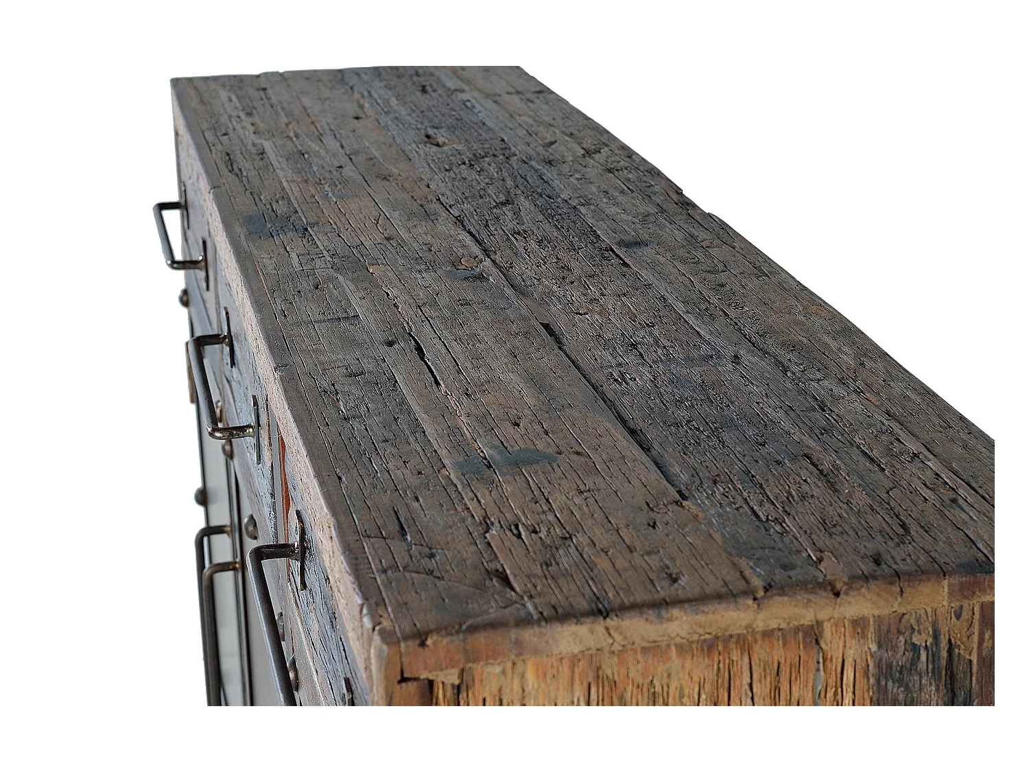 Buffet en bois récupéré et métal