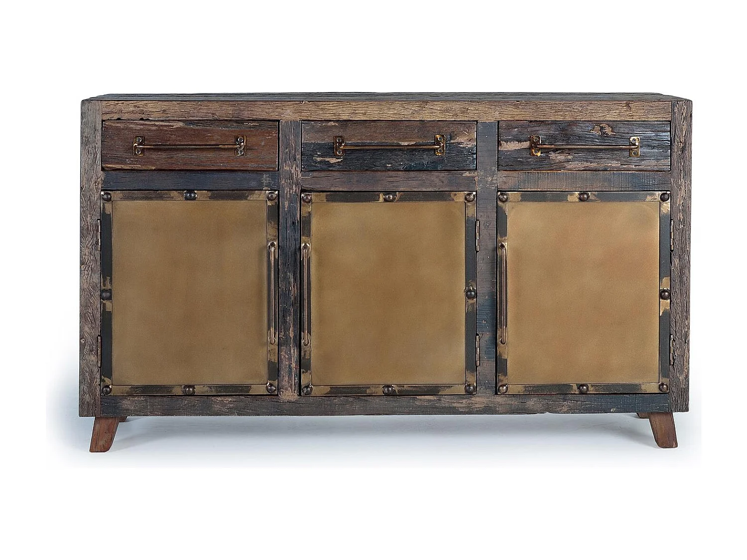 Buffet en bois récupéré et métal