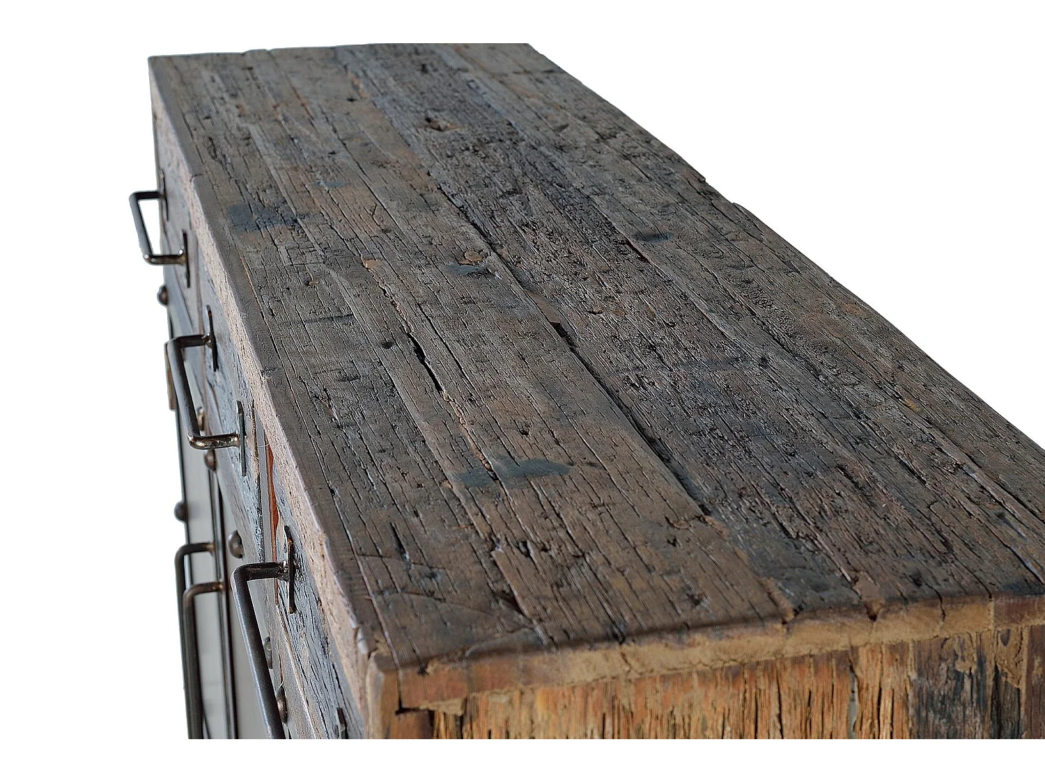 Buffet en bois récupéré et métal