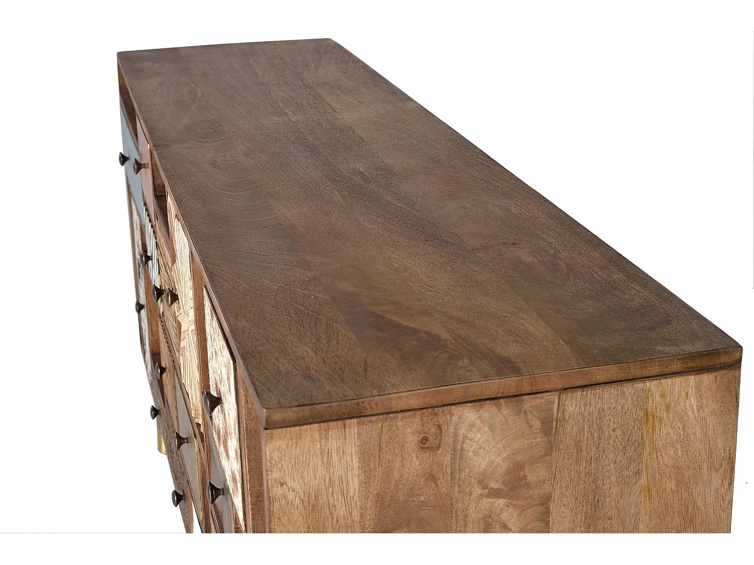Buffet en bois de manguier, style bohème rétro - 76 x 160 x 40