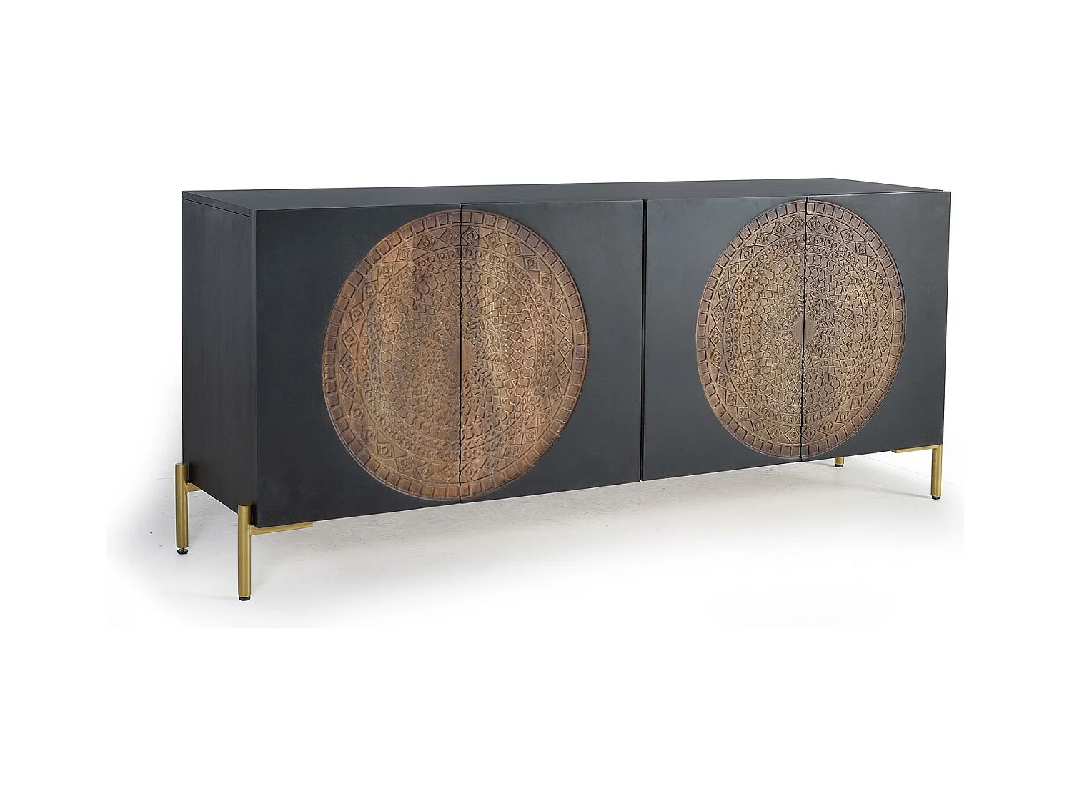 Sideboard aus Mangoholz und Metall