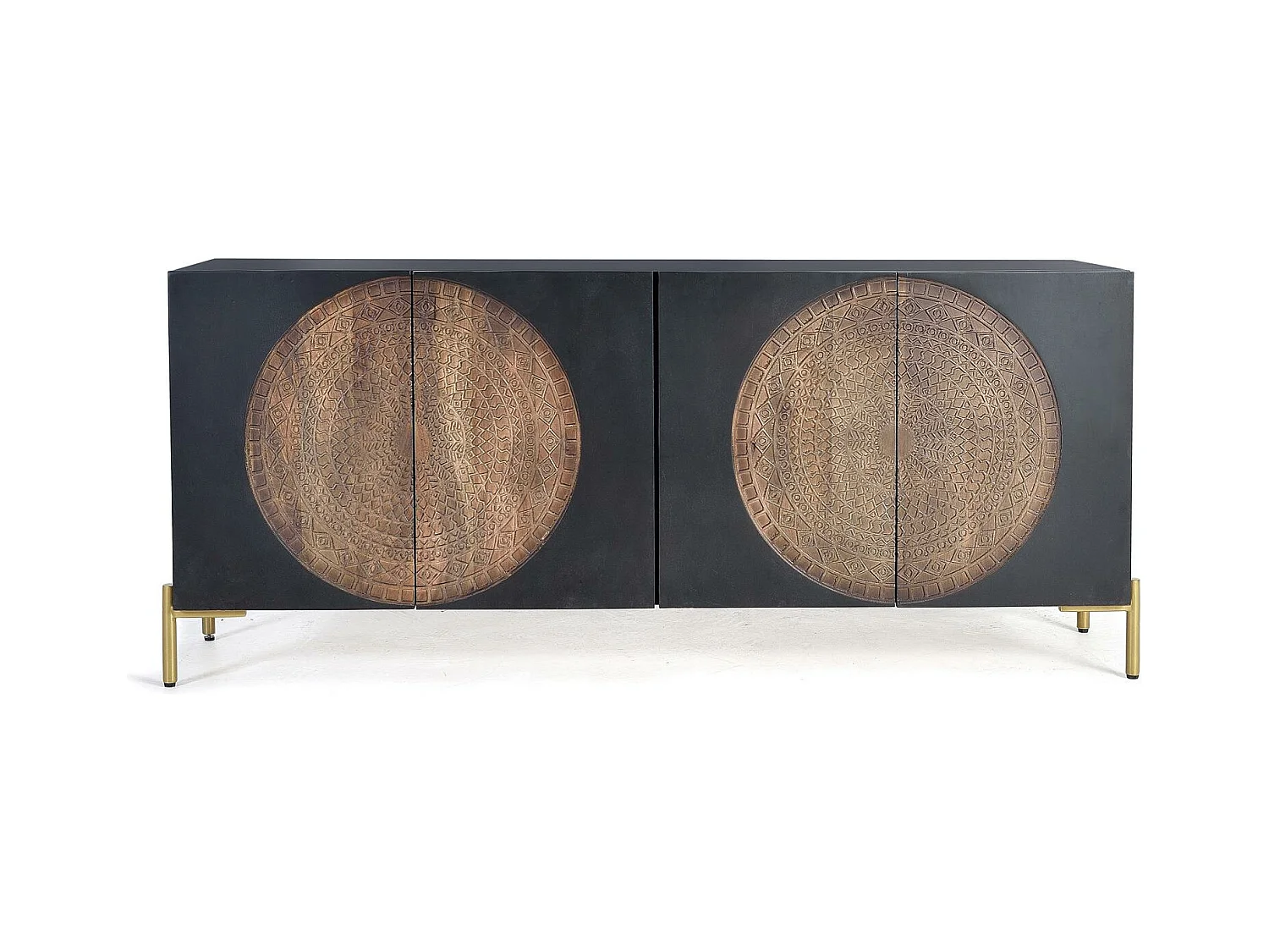 Sideboard aus Mangoholz und Metall