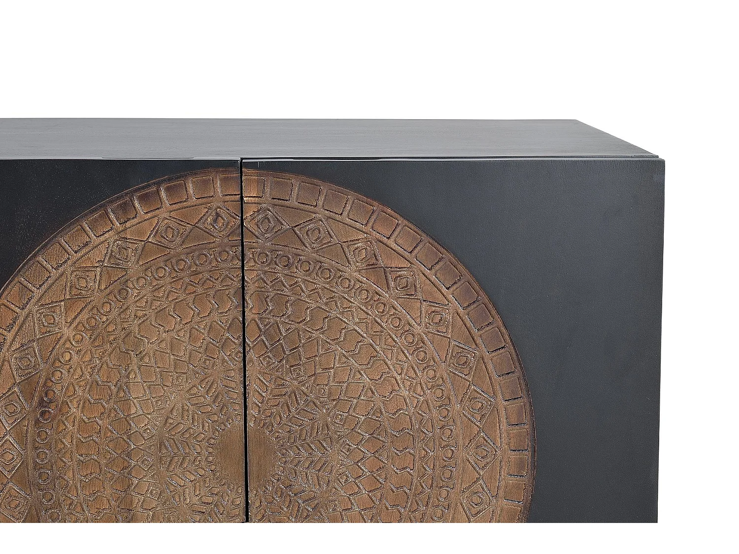 Buffet in manguierhout en metaal