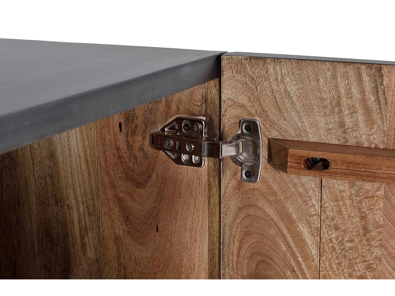 Buffet en bois de manguier, style ethnique rustique - 77 x 173 x 45