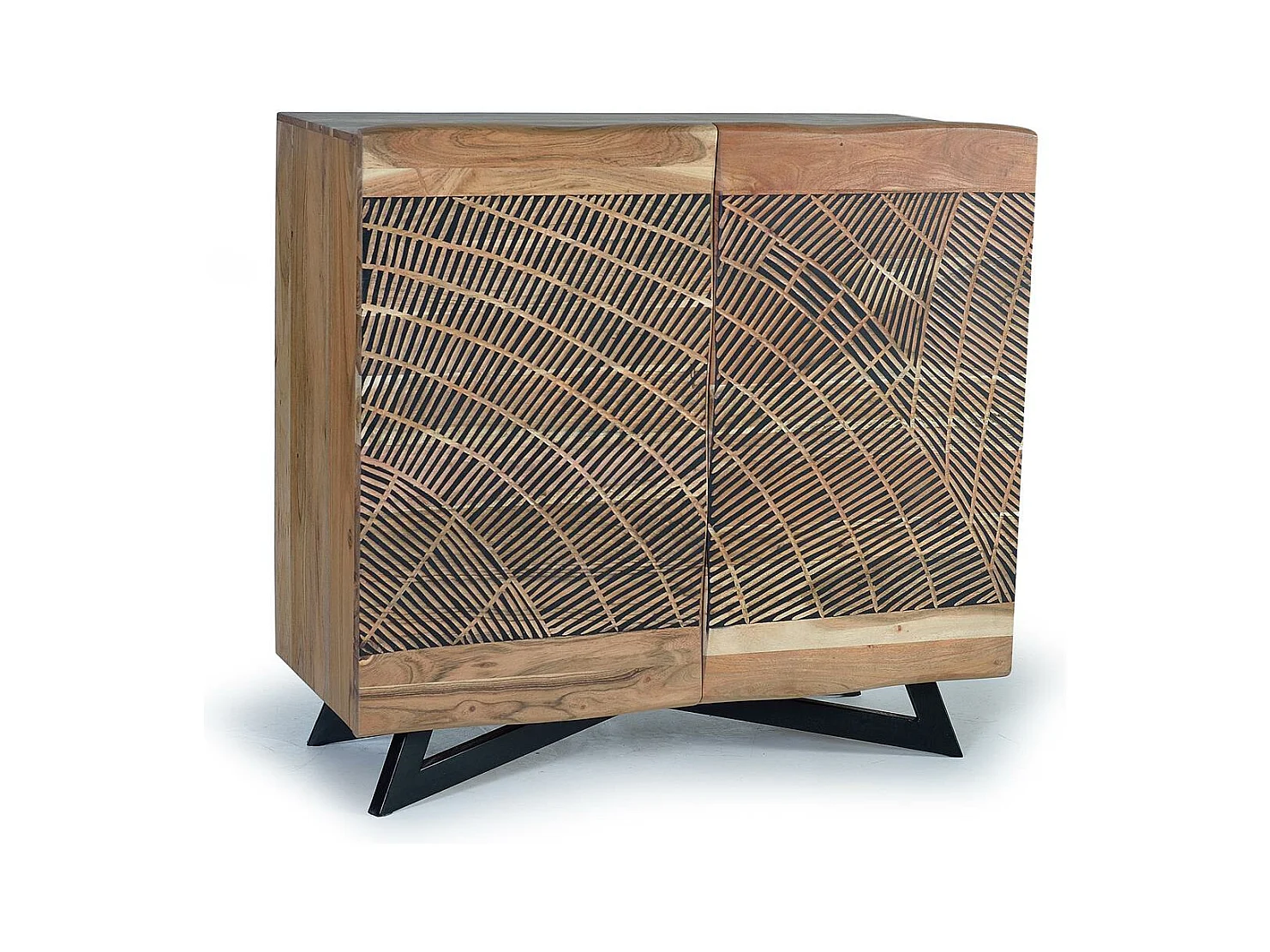 Buffet en bois d'acacia et métal