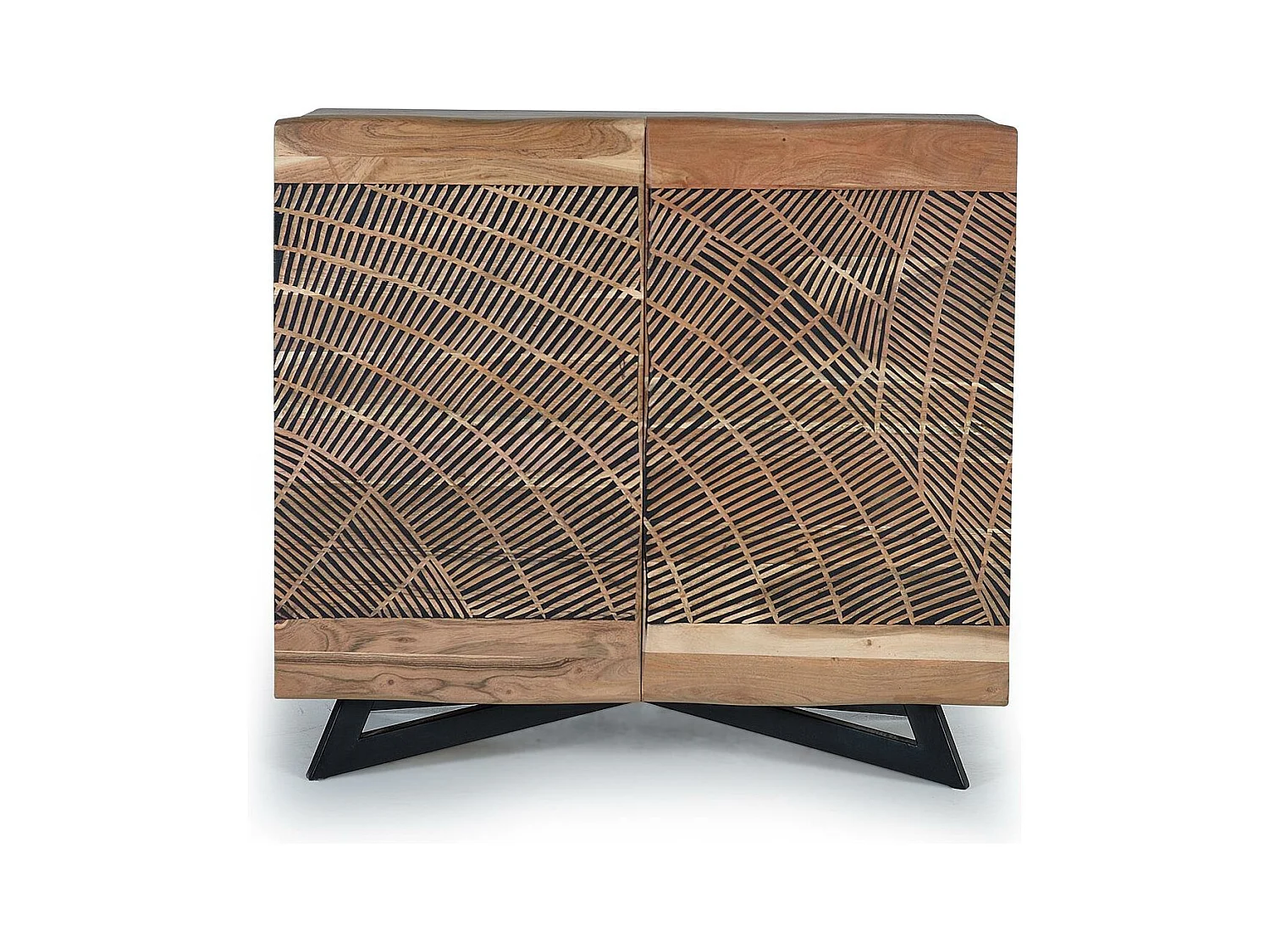 Buffet en bois d'acacia et métal