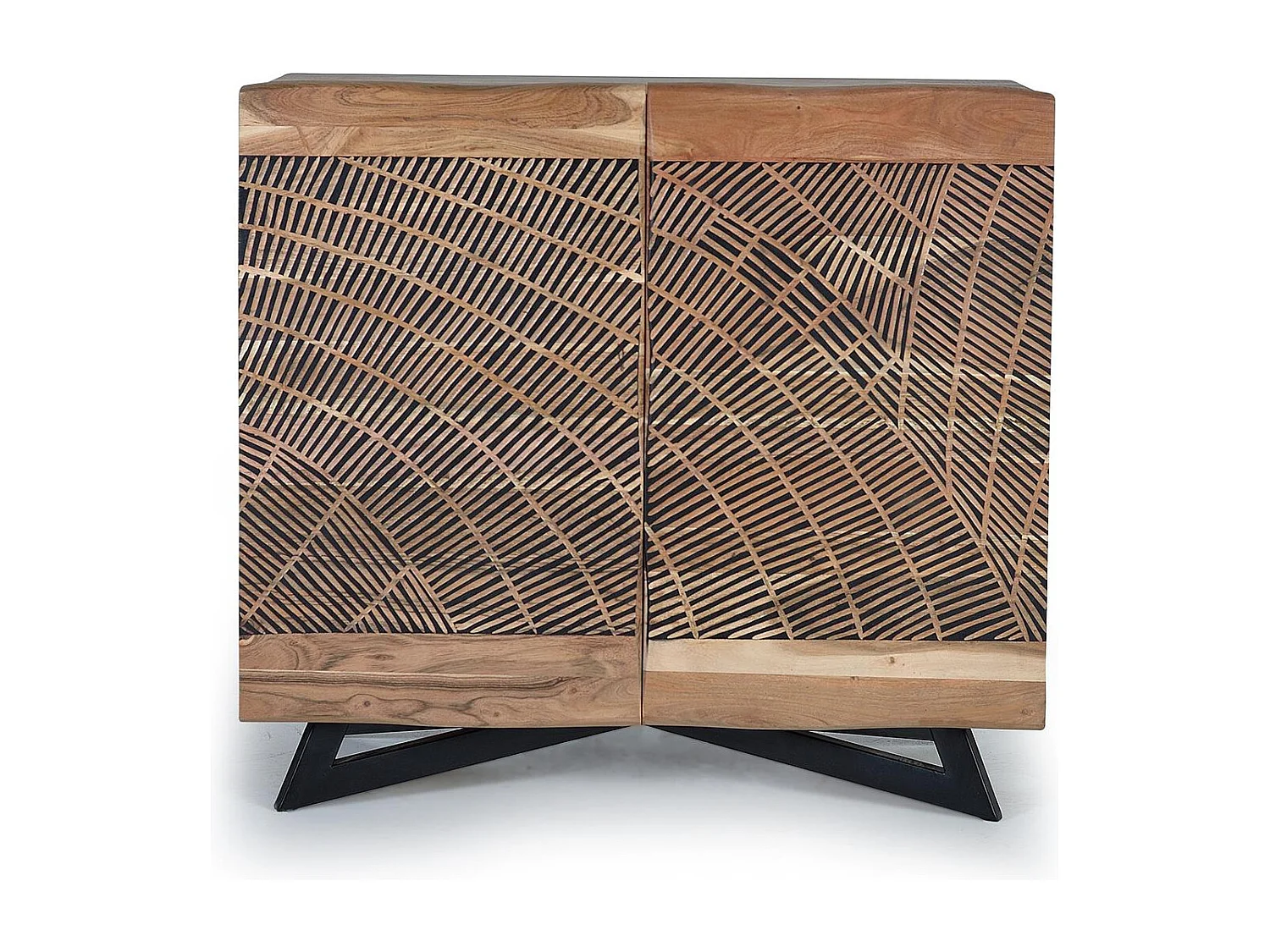 Buffet en bois d'acacia et métal