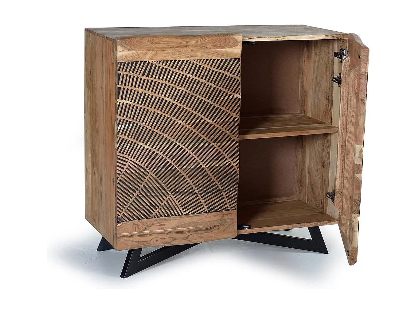 Buffet en bois d'acacia et métal