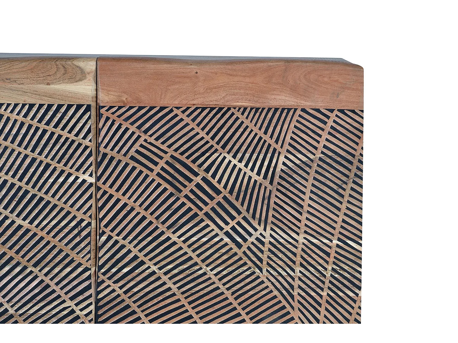 Sideboard aus Akazienholz und Metall