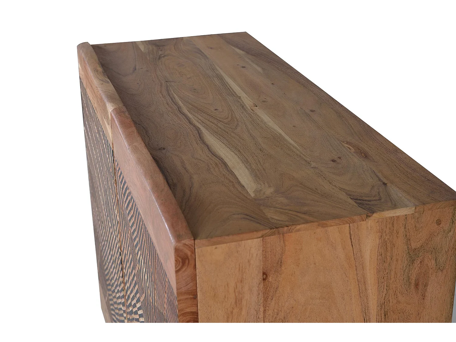 Sideboard aus Akazienholz und Metall