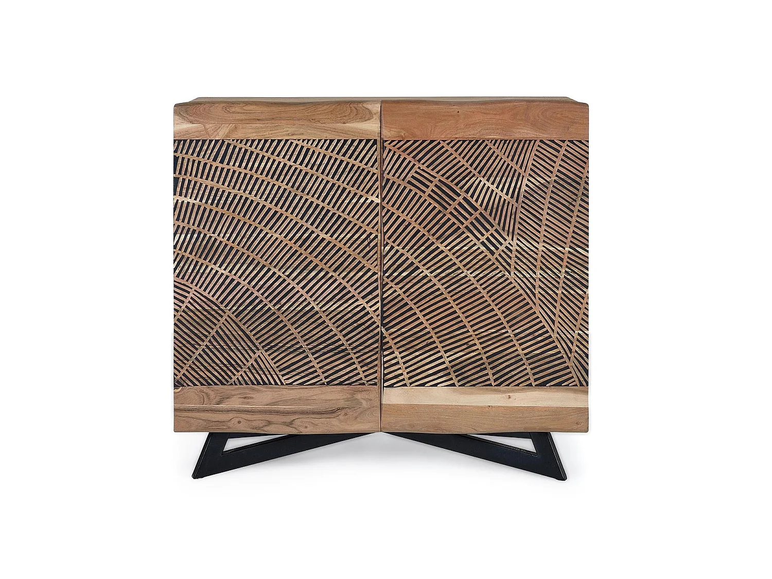 Buffet en bois d'acacia de style rustique moderne - 86 x 90 x 40