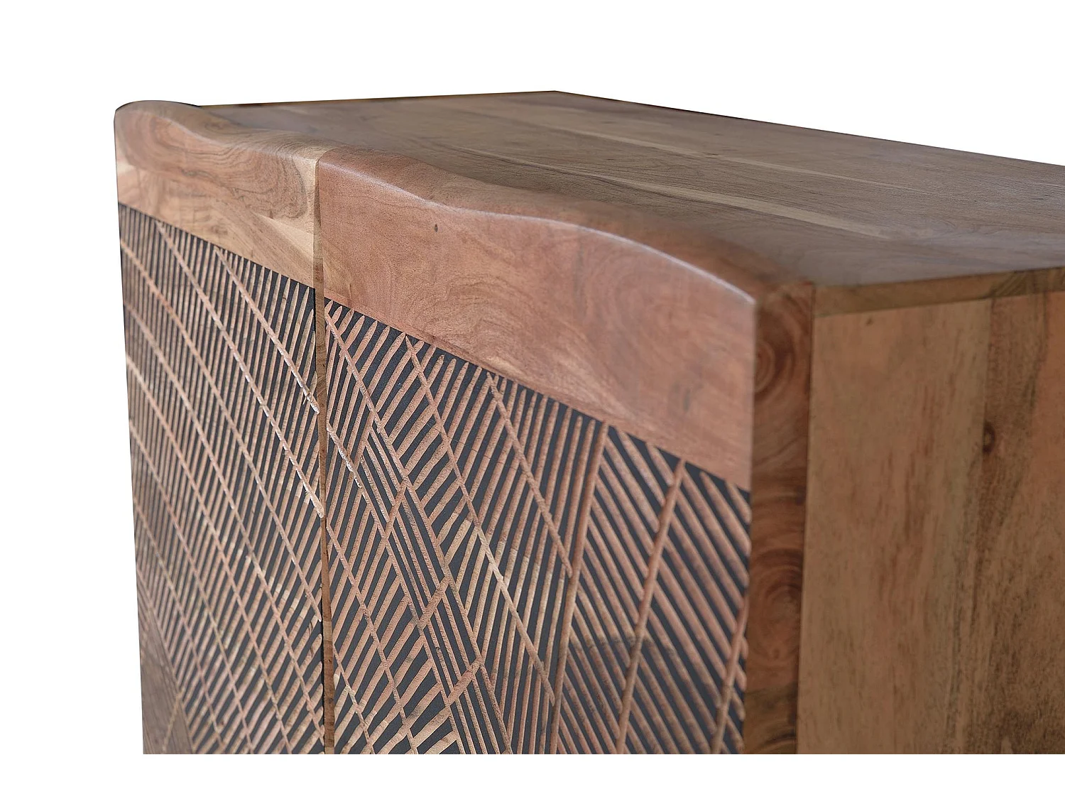 Buffet en bois d'acacia de style rustique moderne - 86 x 90 x 40