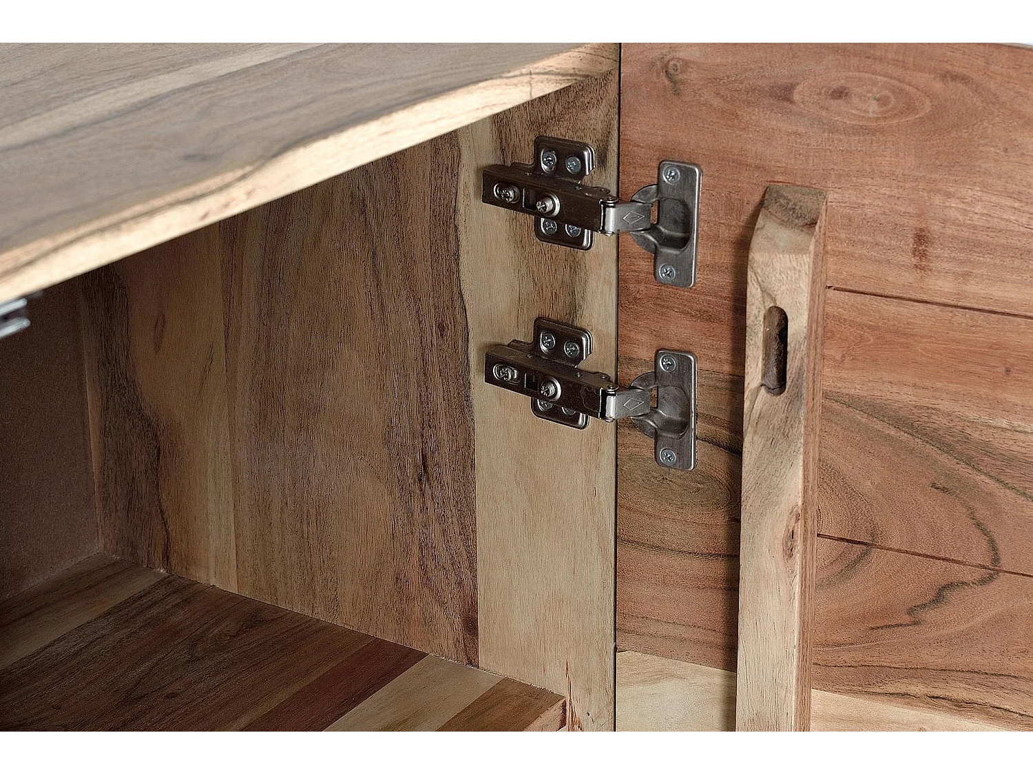 Buffet en bois d'acacia de style rustique moderne - 86 x 90 x 40