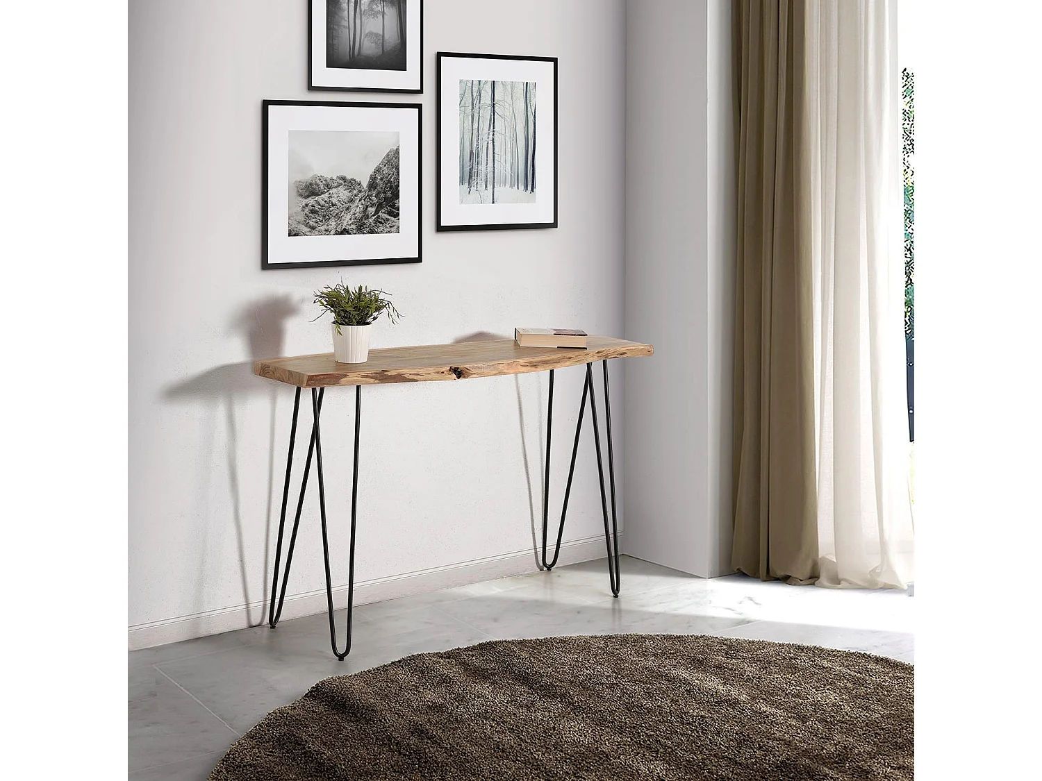 Console en bois d'acacia massif