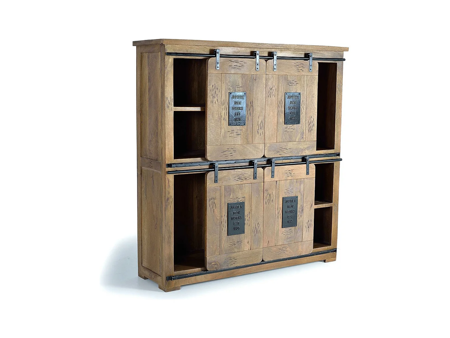 Kleiderschrank aus Mangoholz und Metall