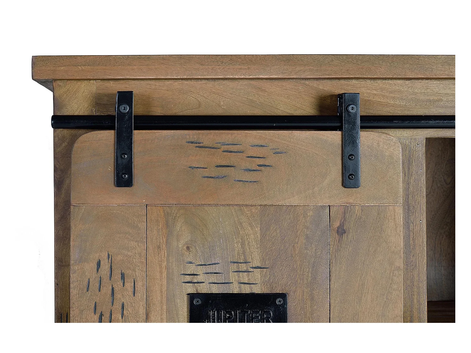 Kleiderschrank aus Mangoholz und Metall