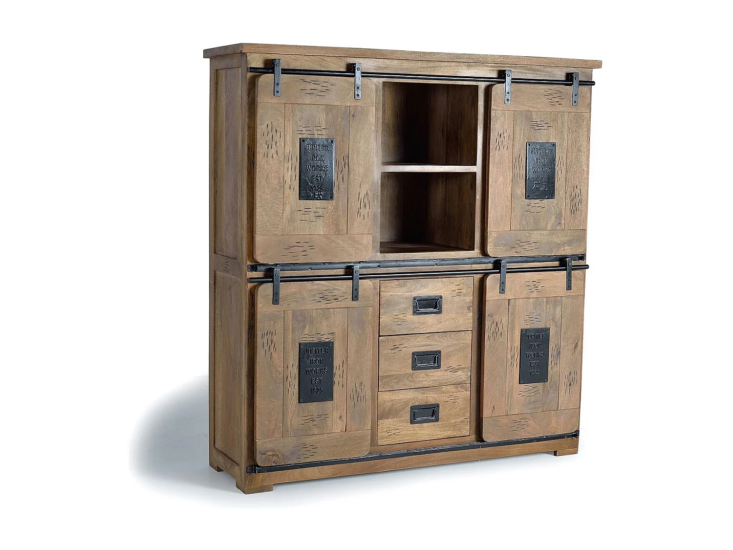 Vaisselier en bois manguier et métal