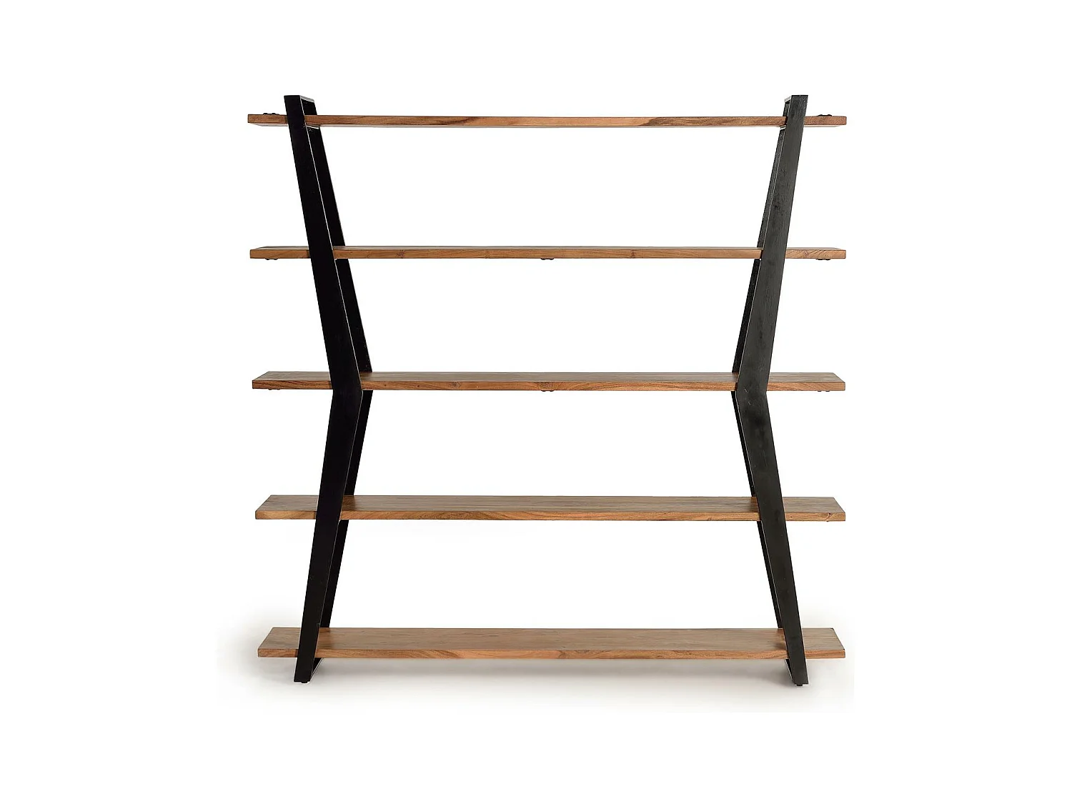 Półki z drewna akacjowego i metalu